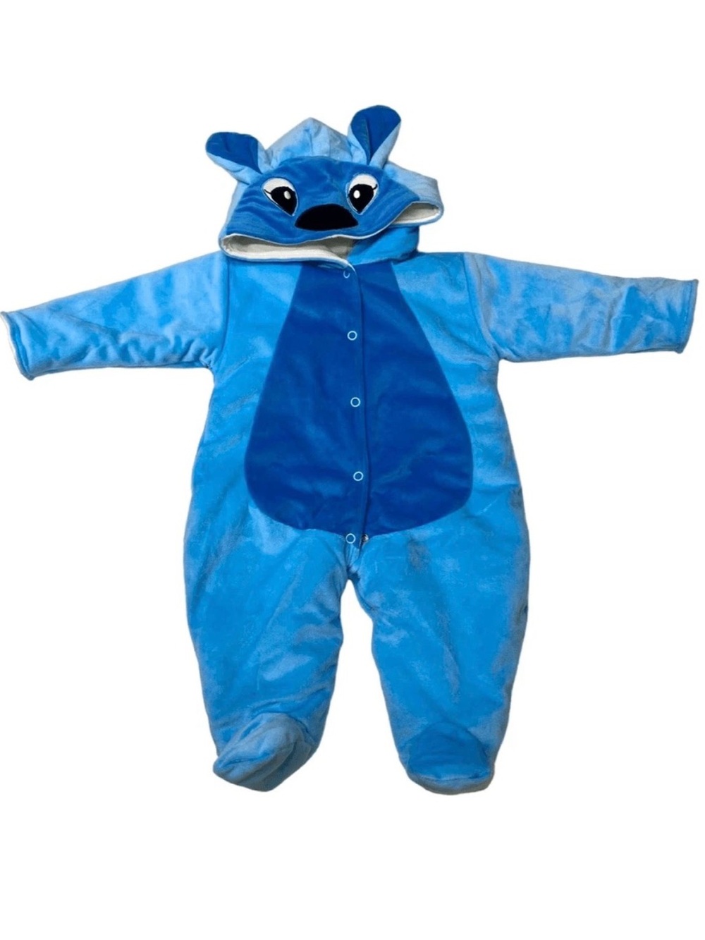 Yandi Baby Blue Hooded One Piece Bodysuit 100% Pima Infant Size 0-3 Size